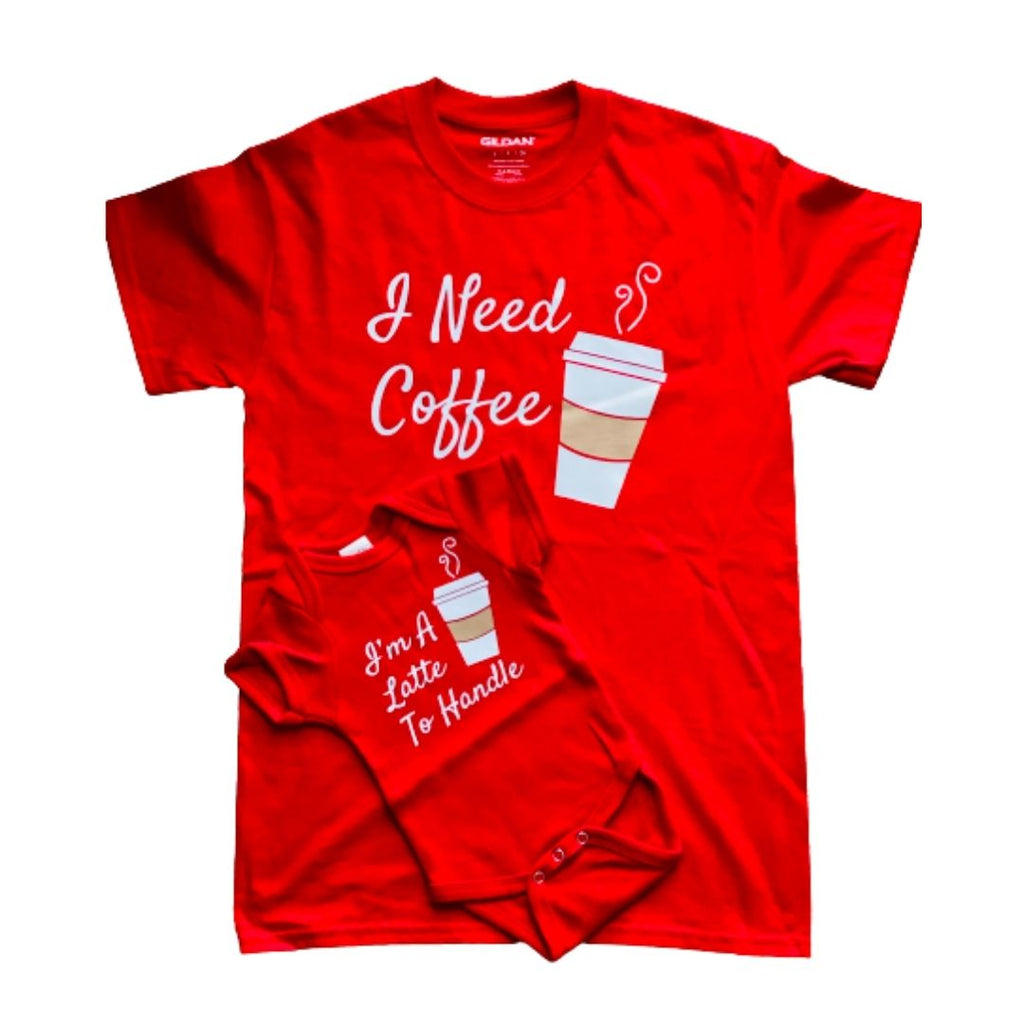 Latte Mom and Child Shirt Set